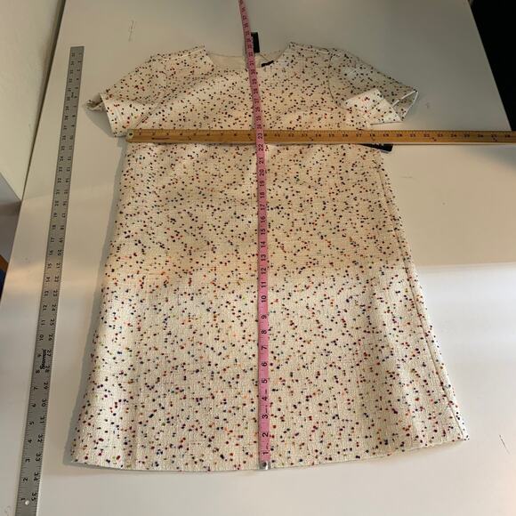 Express Dress Womens S Small Speckled Boucle Crew Short Sleeve Lined Tweed Shift - Picture 7 of 12